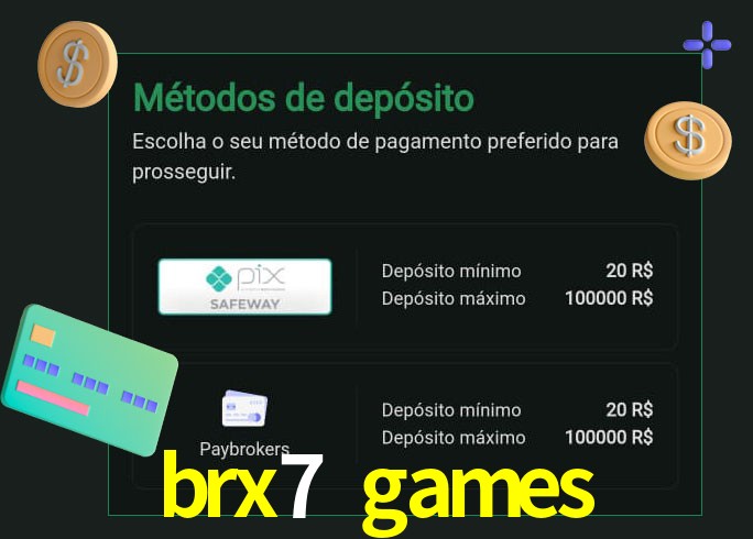 O cassino brx7 games oferece uma grande variedade de métodos de pagamento